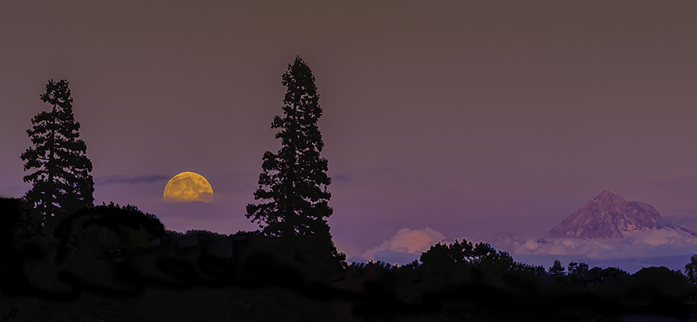 Moonrise Over Mount Hood